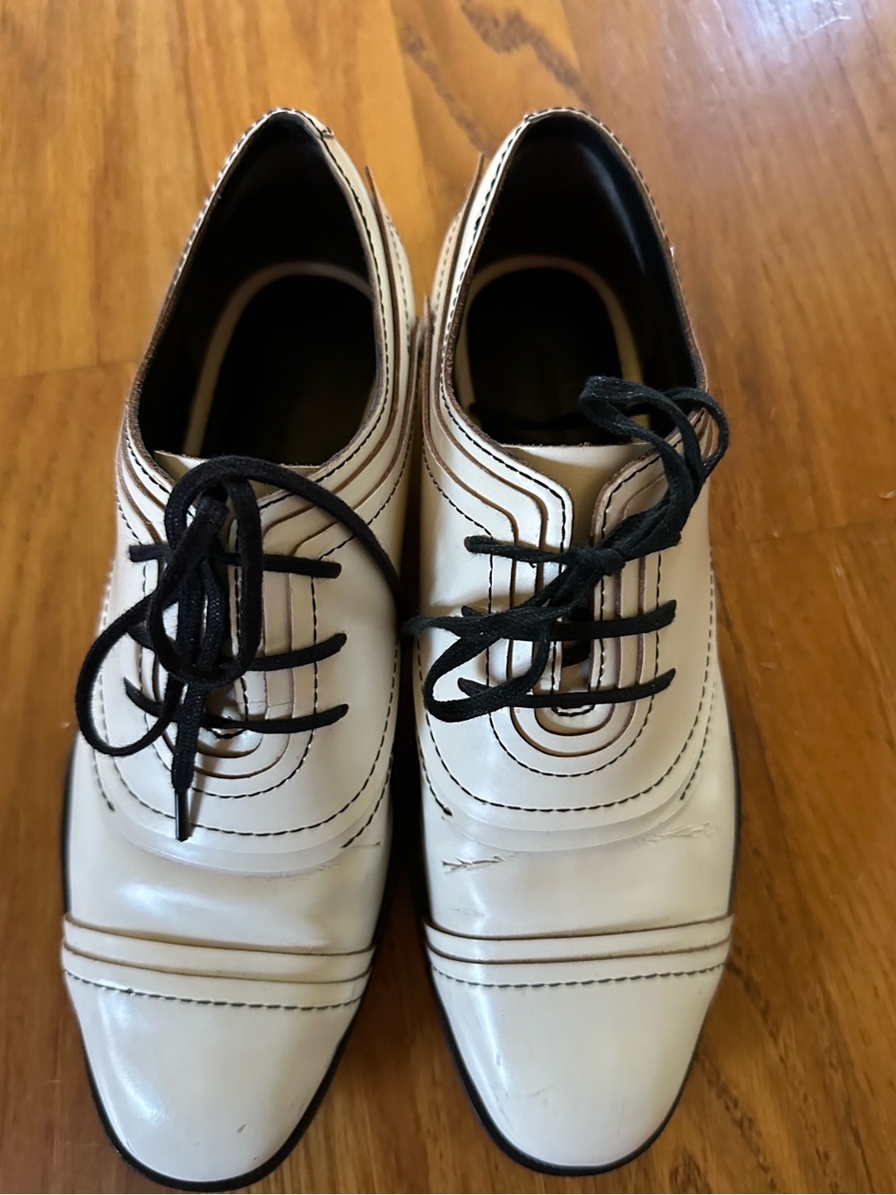 Alexander Wang White and Black Lace-Up Women's Loafers